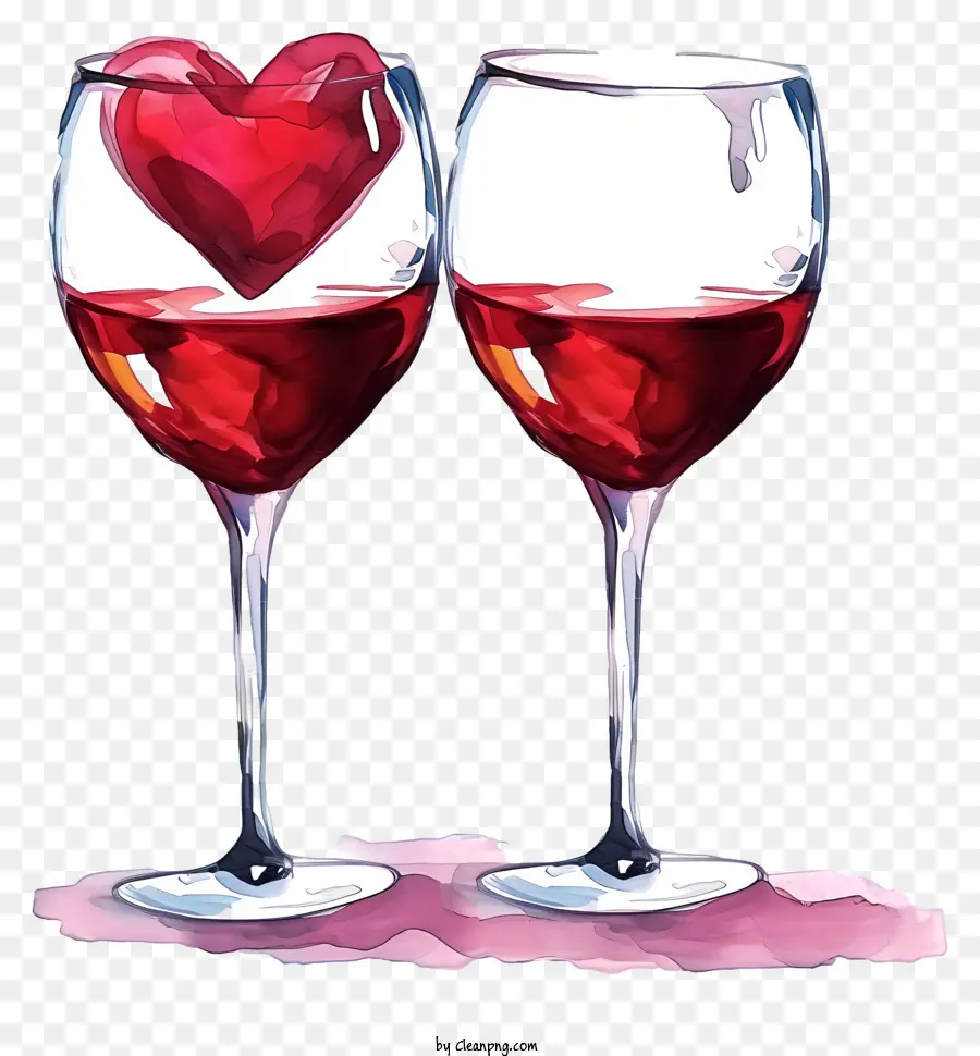 Valentine Wine Glasses De Arte Simplista Vetor，Copos De Vinho PNG