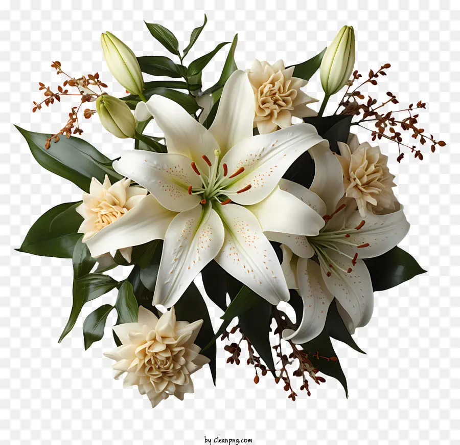Lírio De Páscoa，Bouquet Branco PNG