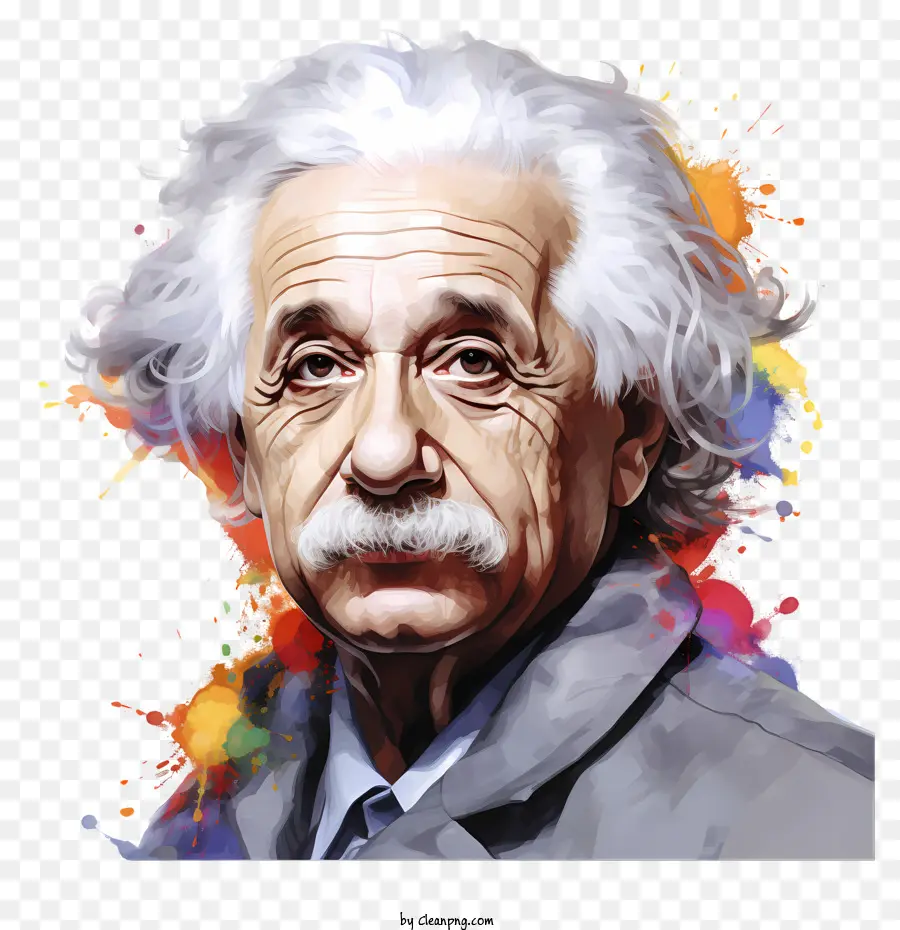 Tintas Multicoloridas Albert Einstein Retrato，Retrato PNG
