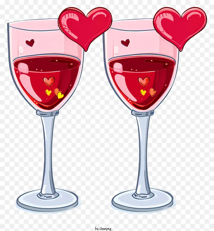 Cartoon Valentine Wine Glasses，Dia Dos Namorados PNG