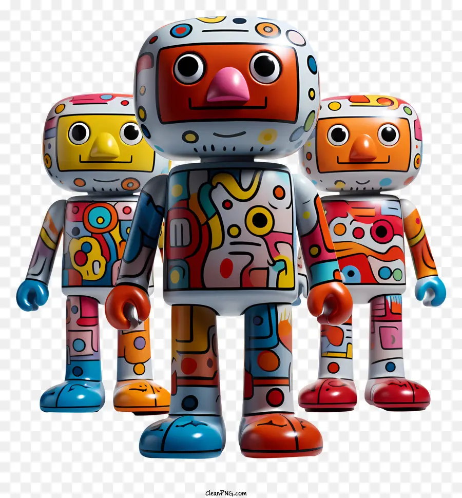 Brinquedo Dos Desenhos Animados，Robôs Coloridos PNG