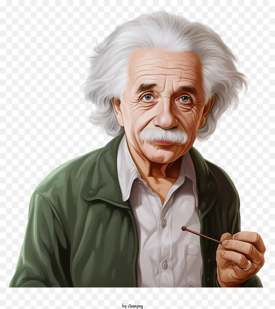 Estilo Realista Albert Einstein Retrato，Homem Com Cabelo Branco PNG
