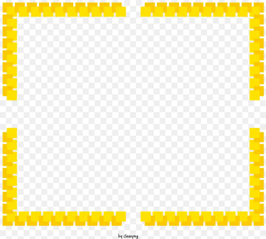 Moldura Retangular，Quadrados Pretos E Amarelos PNG