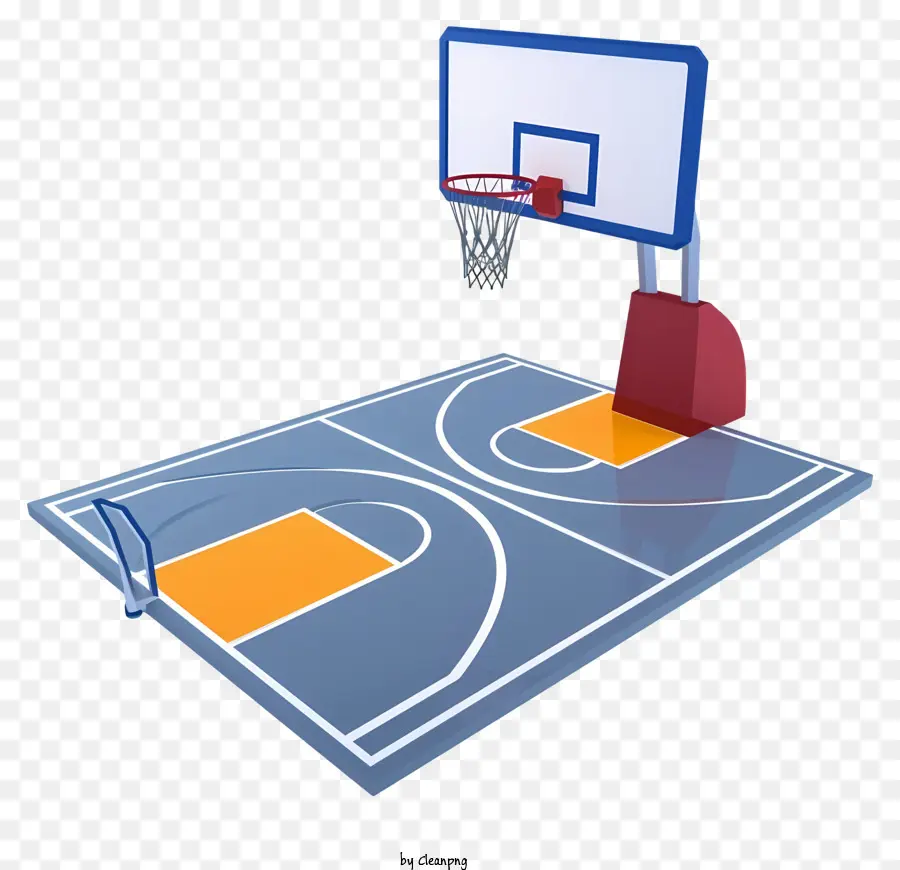 Cartoon 3d Basketball Court，Quadra De Basquete Interno PNG