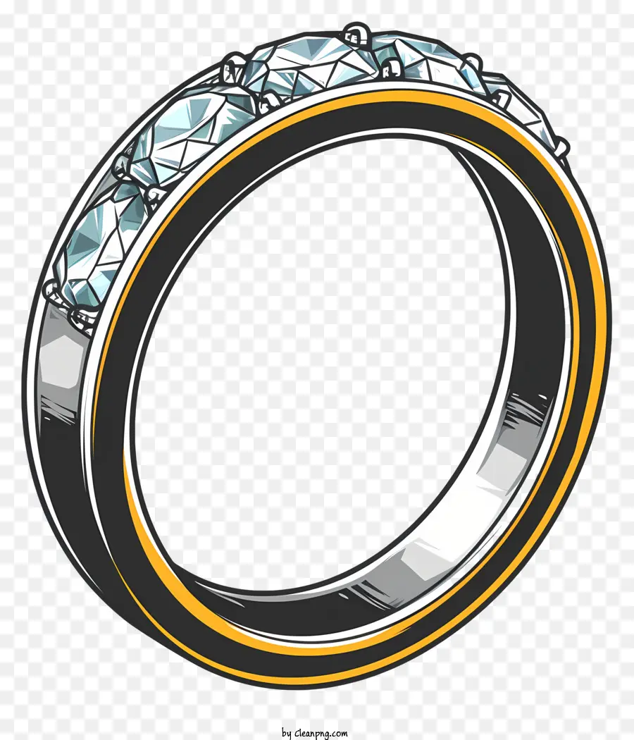 Anel De Casamento De Arte De Linha，Anel De Diamante PNG