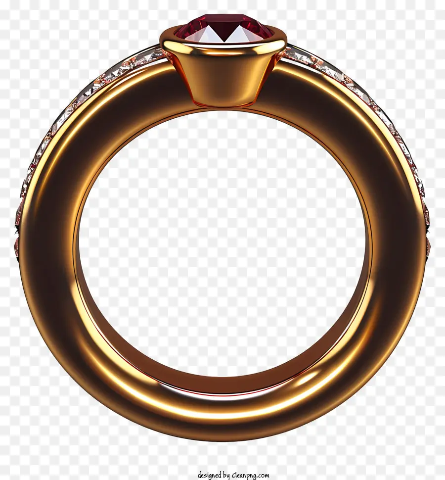 Anel De Casamento Realista Em Estilo 3d，Anel De Ouro PNG