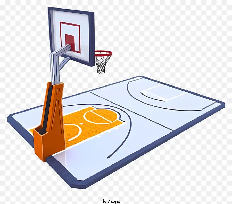 Cartoon 3d Basketball Court，Quadra De Basquete PNG
