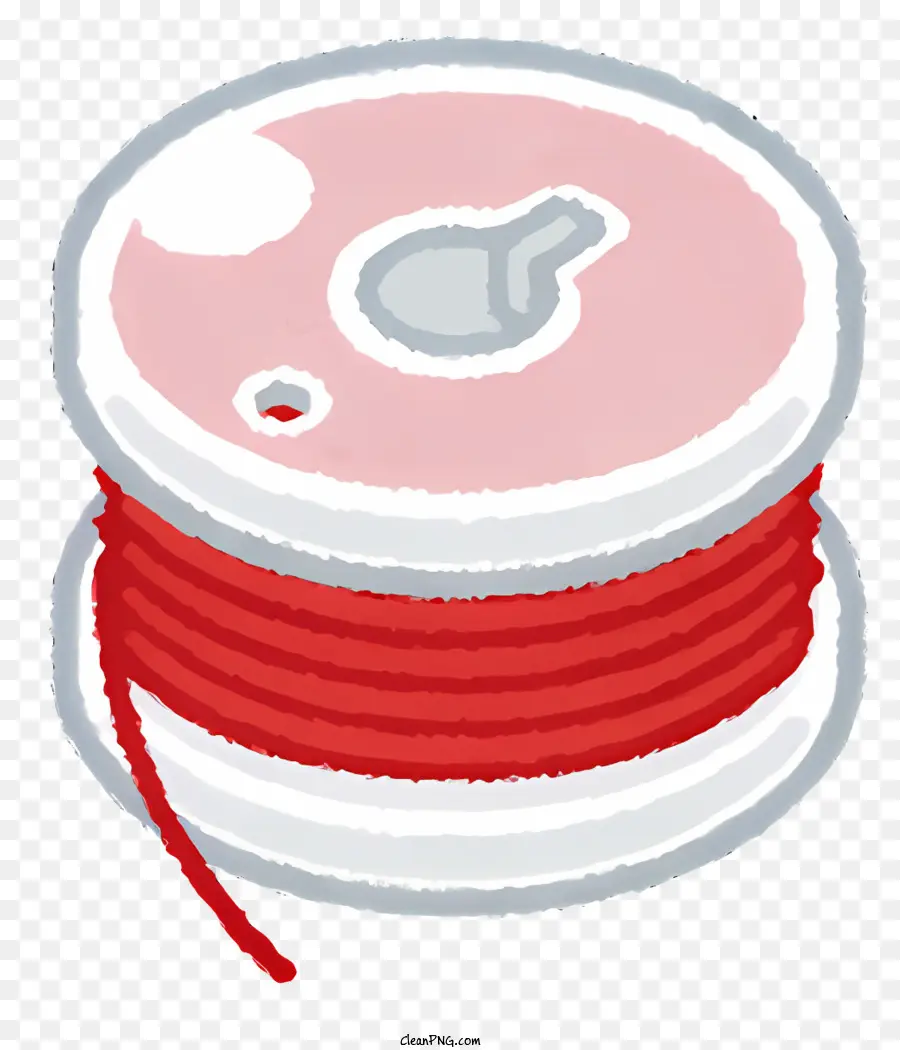 Red Spool Of Thread，Cordão Branco PNG