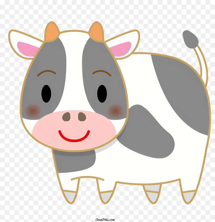 Cartoon Cow，Vaca Bonito PNG