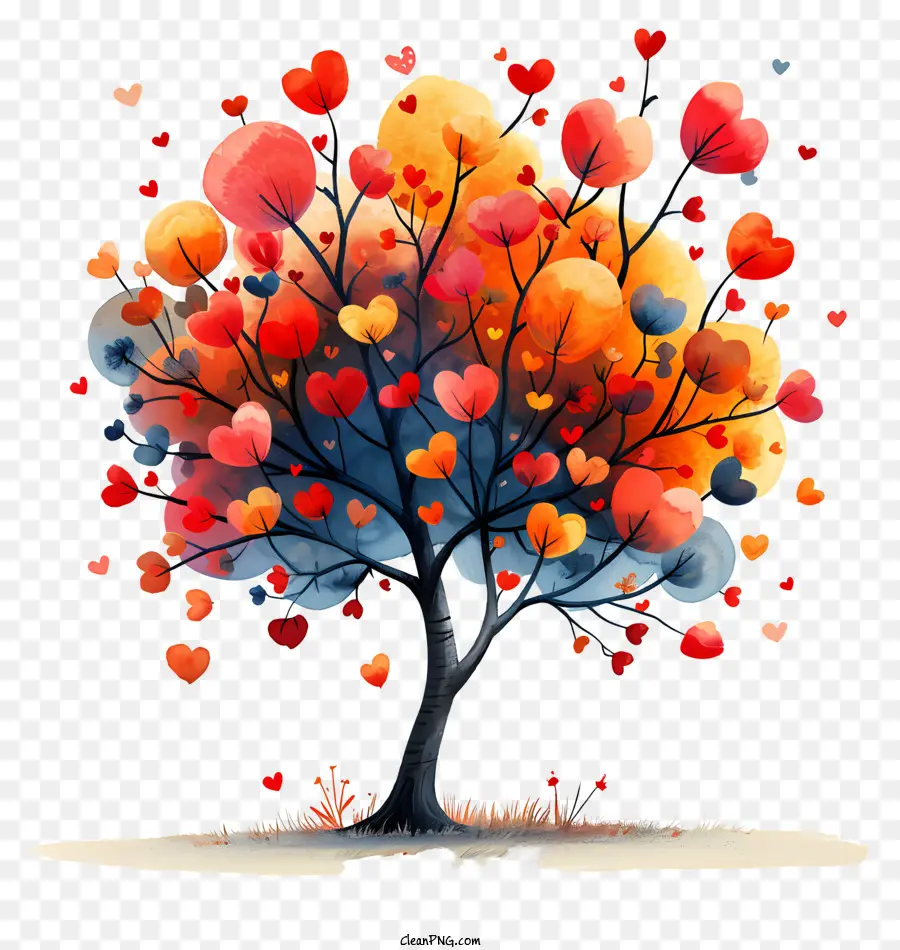 Corações Da árvore，Coração árvore PNG