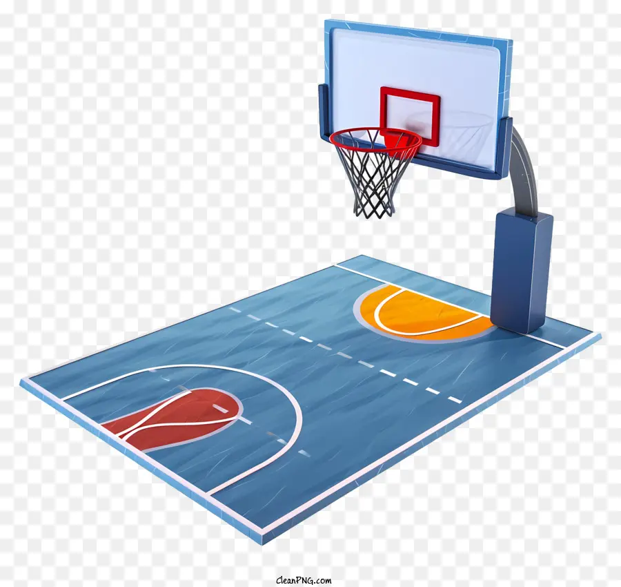 Cartoon 3d Basketball Court，Quadra De Basquete PNG