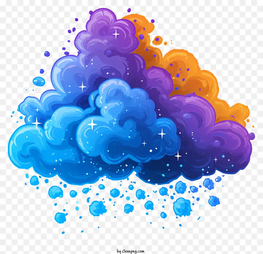 Cloud De Tintas Multicoloridas，Nuvem PNG