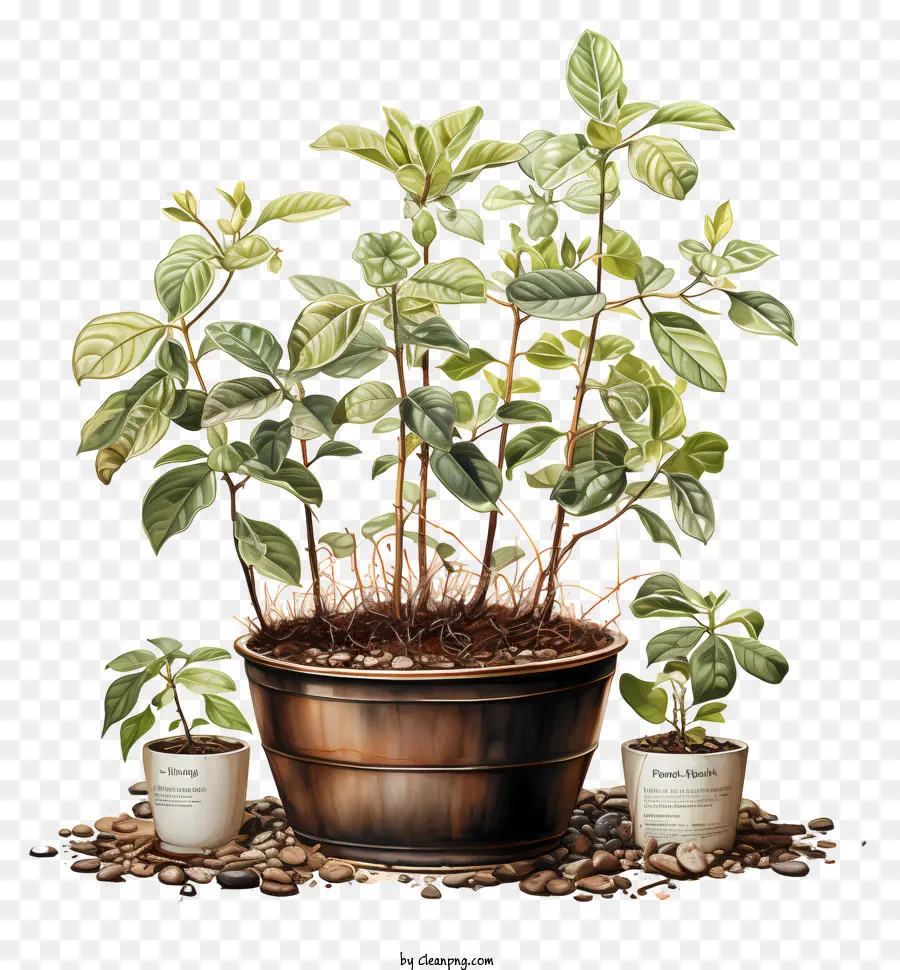 Planta Do Café，Um Vaso De Planta PNG
