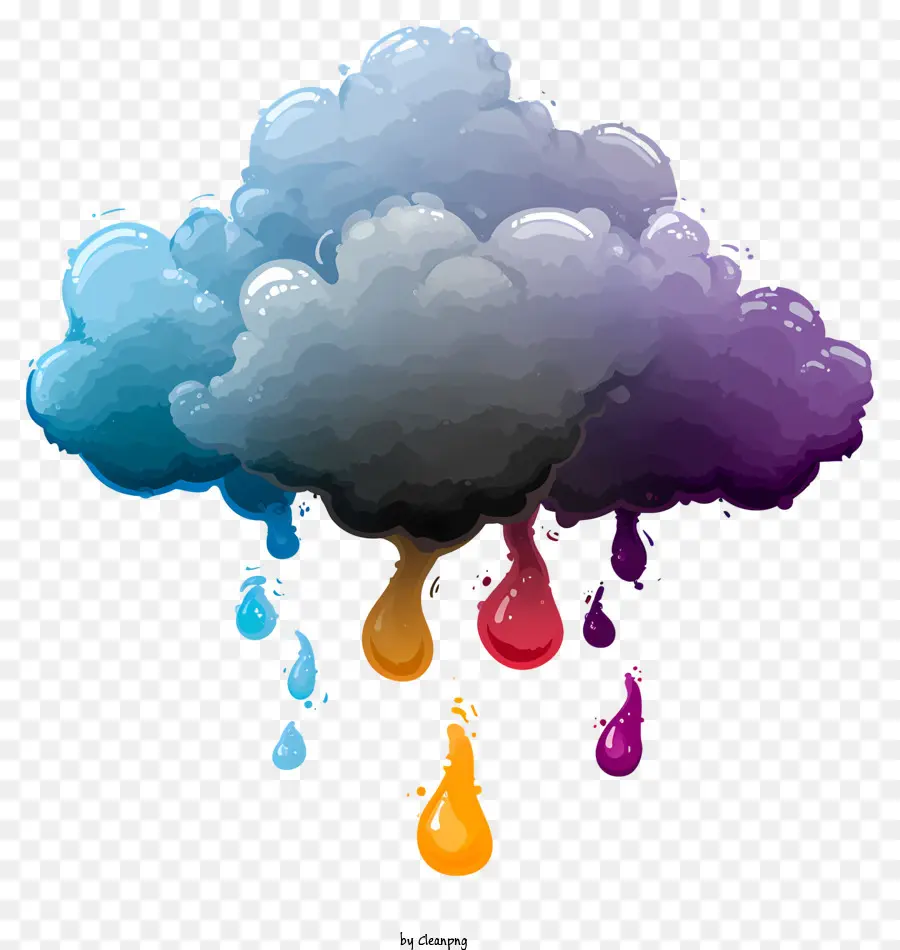 Cloud De Tintas Multicoloridas，Efeito Ery PNG