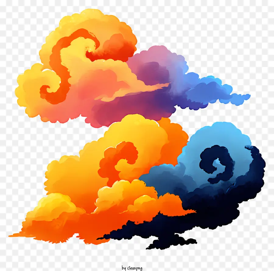 Aquarela Nuvem，Nuvens PNG