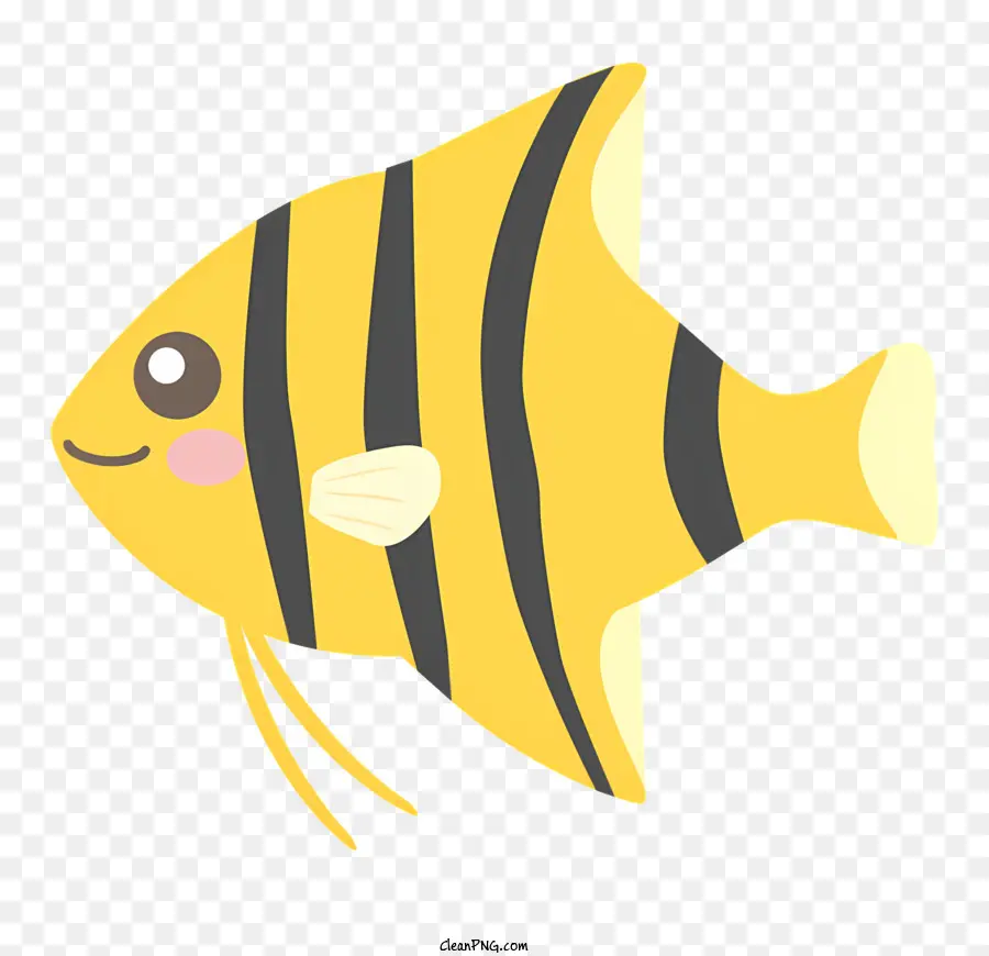 Peixe Listrado Amarelo E Preto，Feliz Peixe PNG