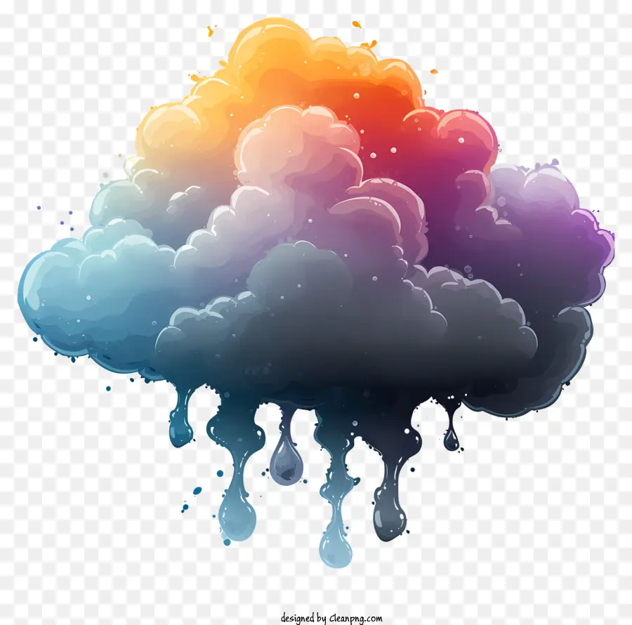 Cloud De Tintas Multicoloridas，Nuvens PNG