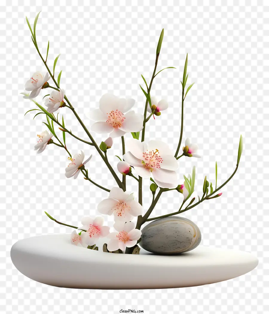 Arranjo De Flores Zen，Filial De Sakura PNG