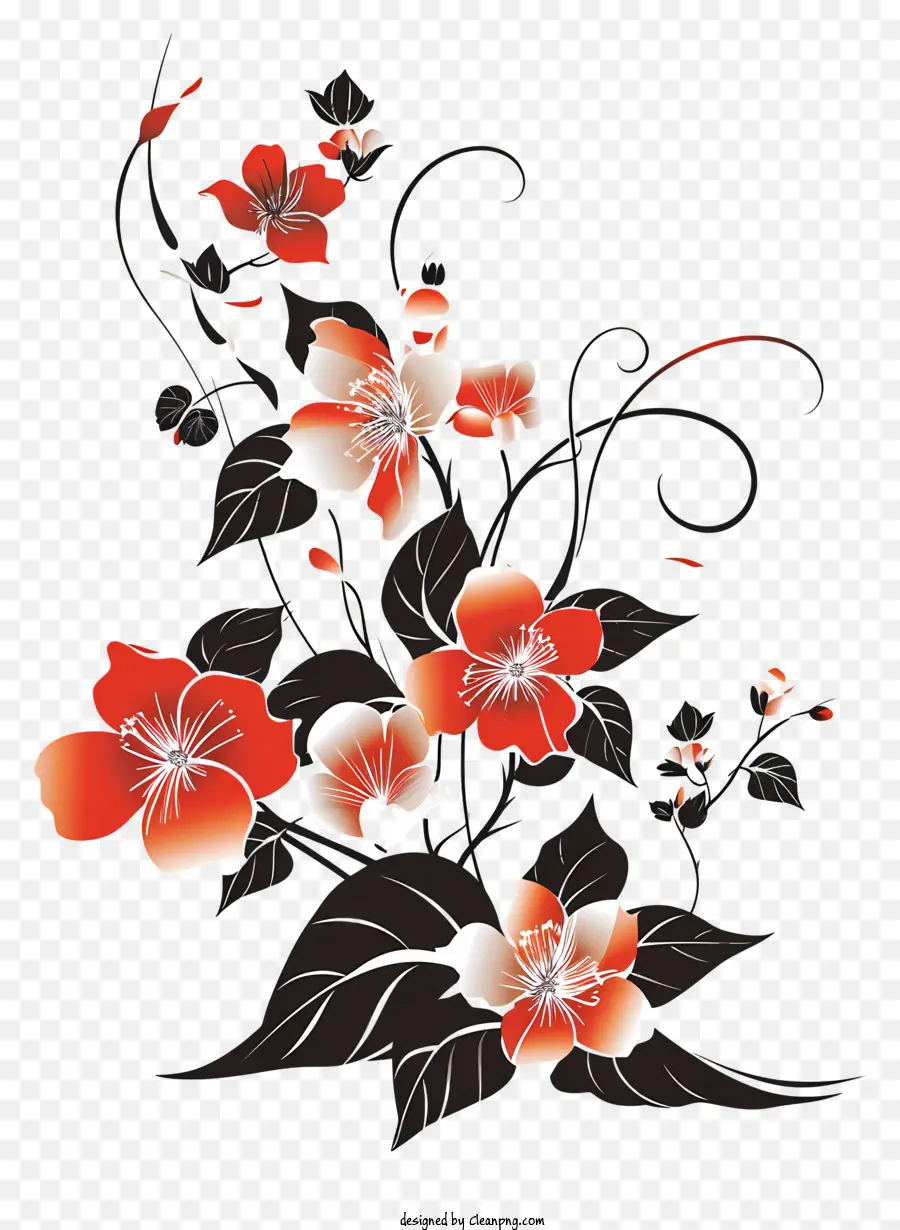 Arranjo De Flores Zen，Flores Laranja E Brancas PNG