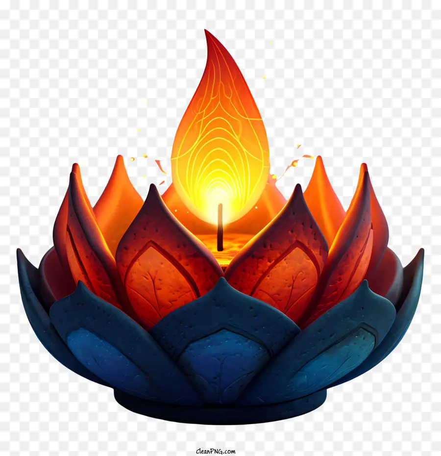 Lâmpada De Diwali，Flor De Lótus PNG