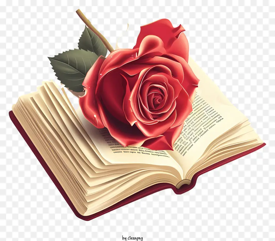 Rose Em Livro，Rosa Vermelha PNG