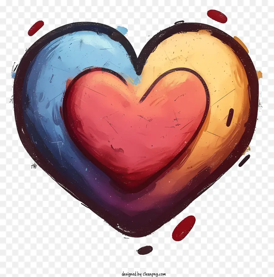 Coração De Conversa No Estilo Doodle，Pintura Do Coração PNG