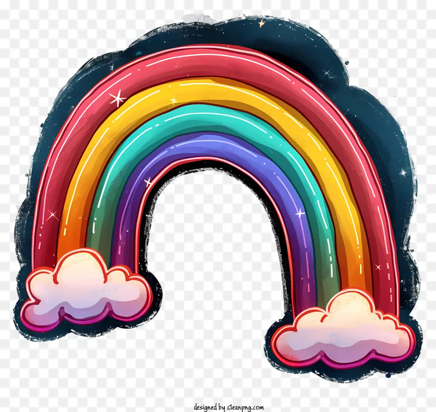 Rainbow Estilo Doodle，Arco íris PNG