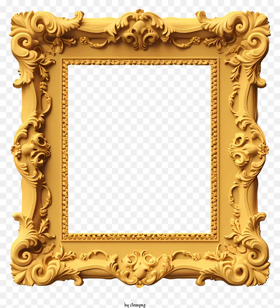 Quadro De Ouro Realista，Golden Frame PNG