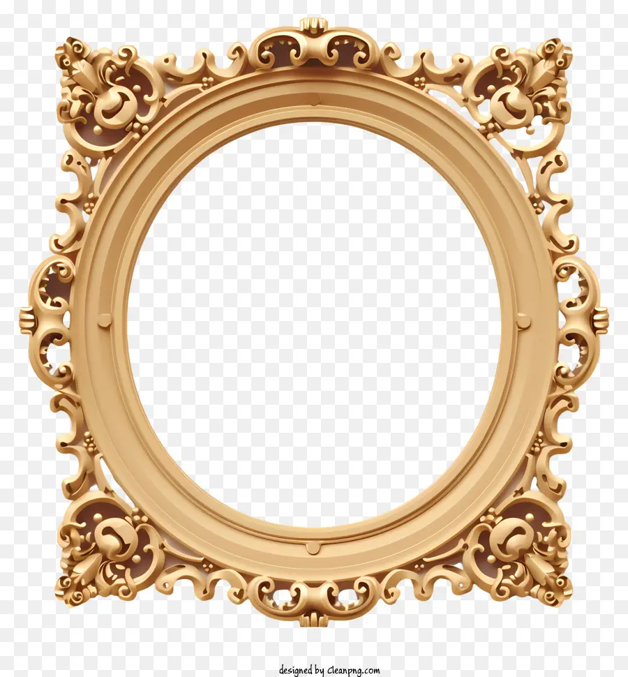 Quadro De Ouro Realista，Circular Quadro PNG