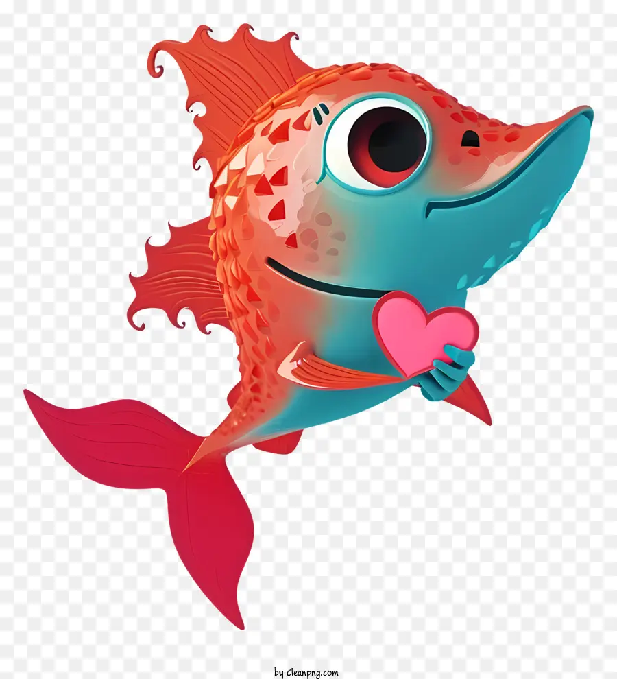 Cartoon 3d Fish Valentine，Pequenos Peixes PNG