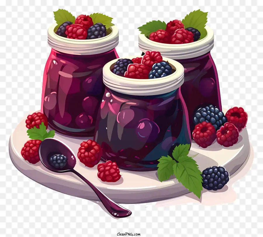 Compota De Frutas Vermelhas，Pote De Frutas Vermelhas PNG