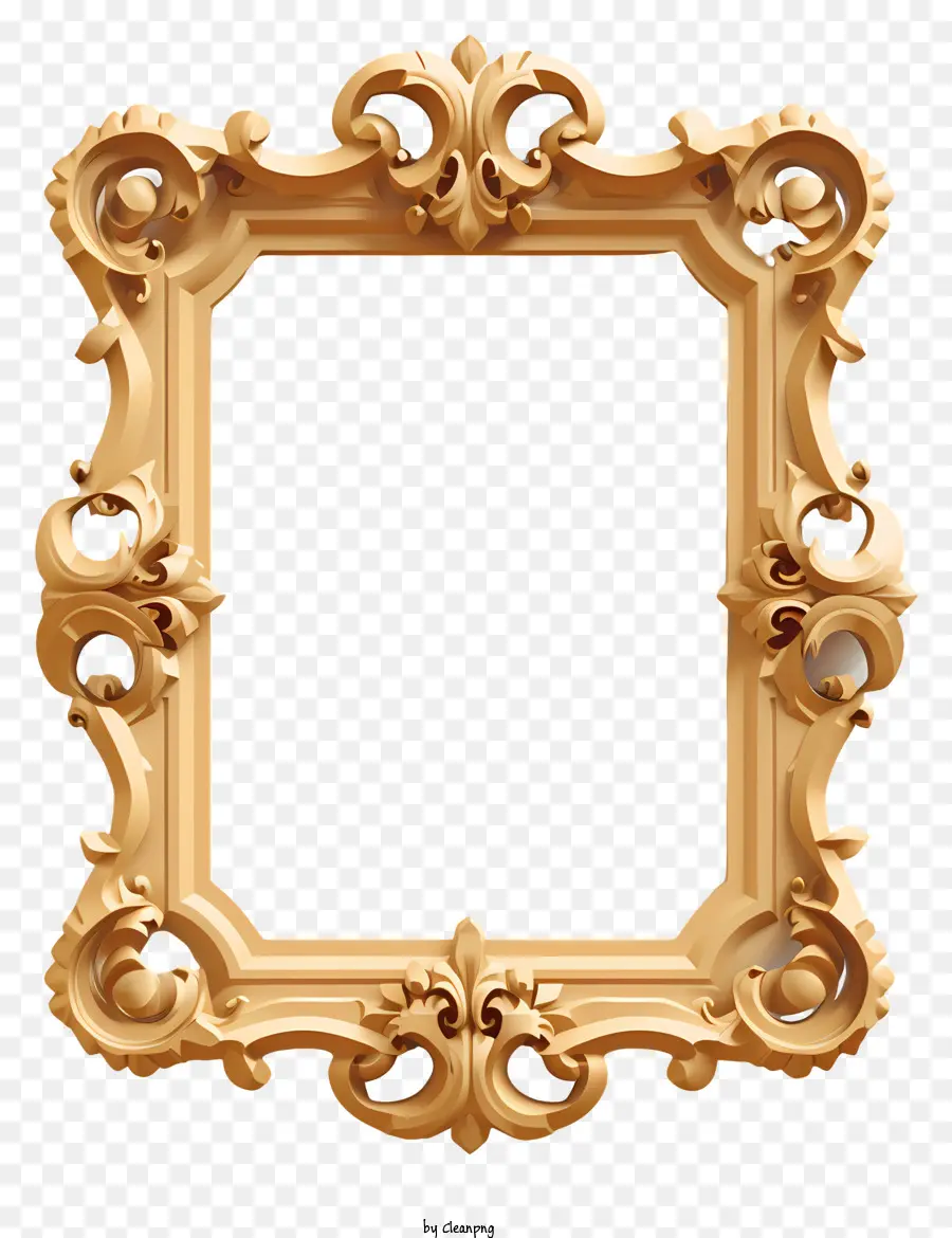 Quadro De Ouro Realista，Quadro De Ouro Ornamentado PNG