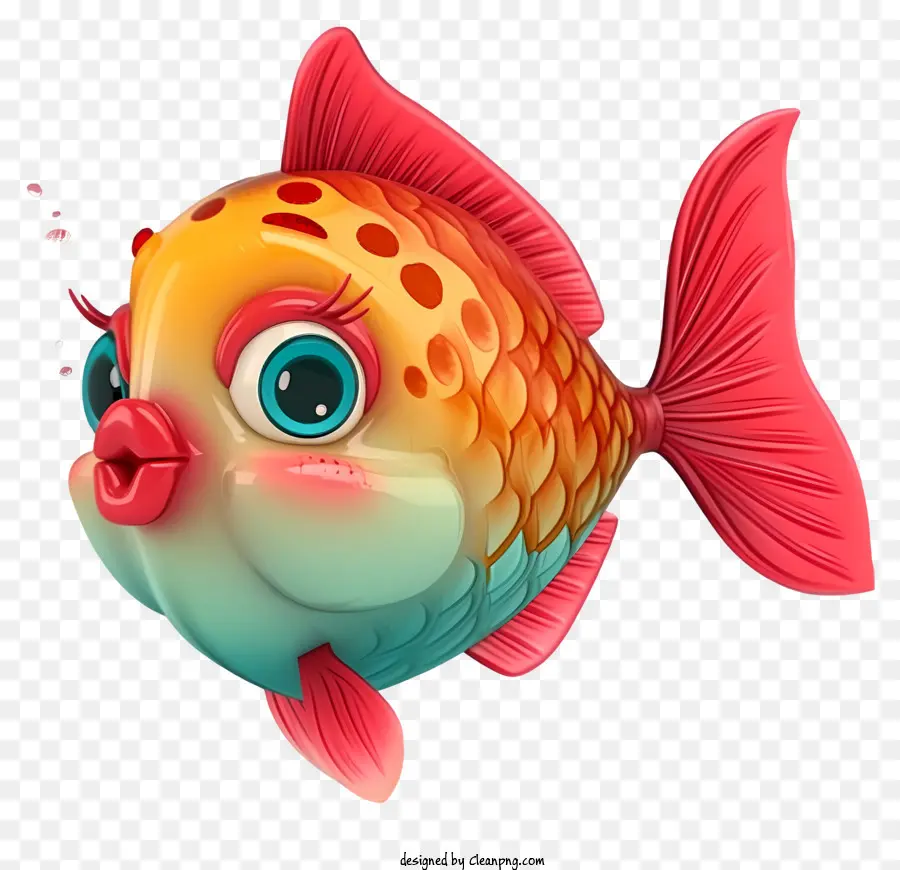 Cartoon 3d Fish Valentine，Cartoon Peixe PNG