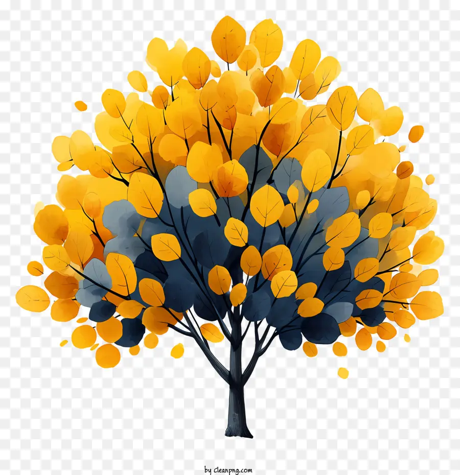 Árvore Do Outono，árvore Amarela PNG
