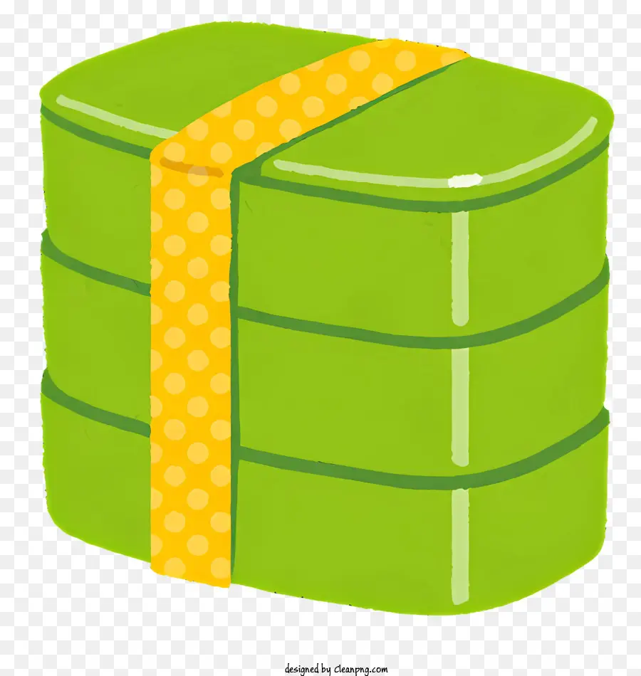 Caixa Retangular Verde，Amarelo Laço PNG