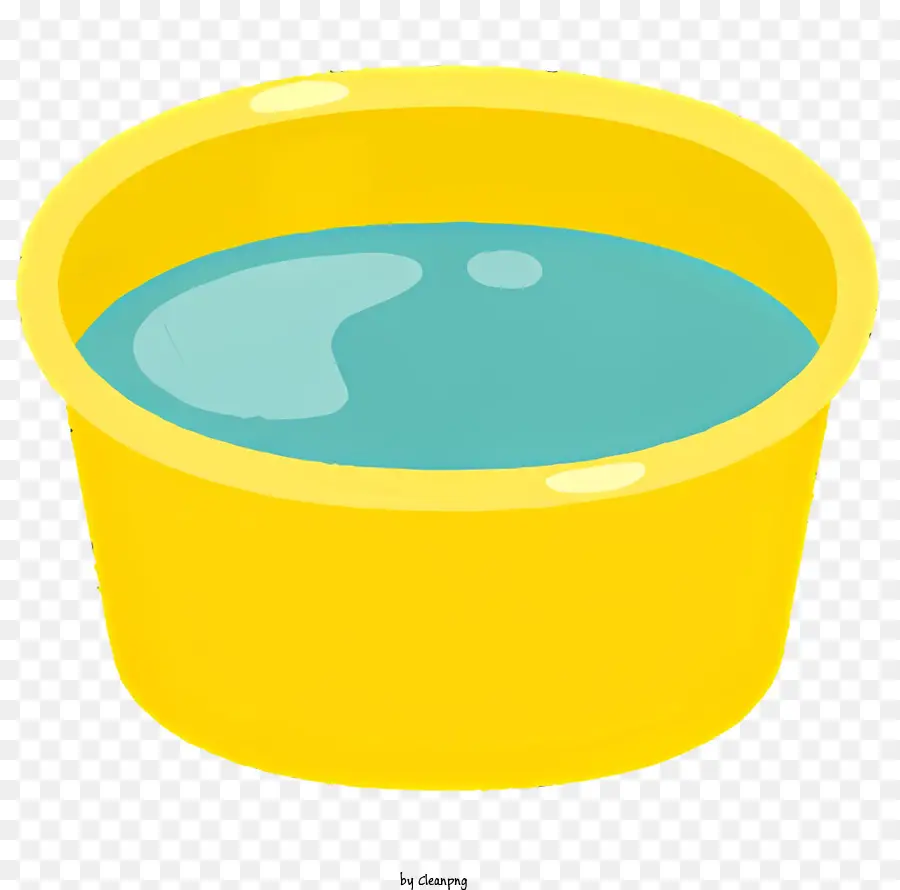 Tigela De Plástico Amarelo，Líquido Azul PNG