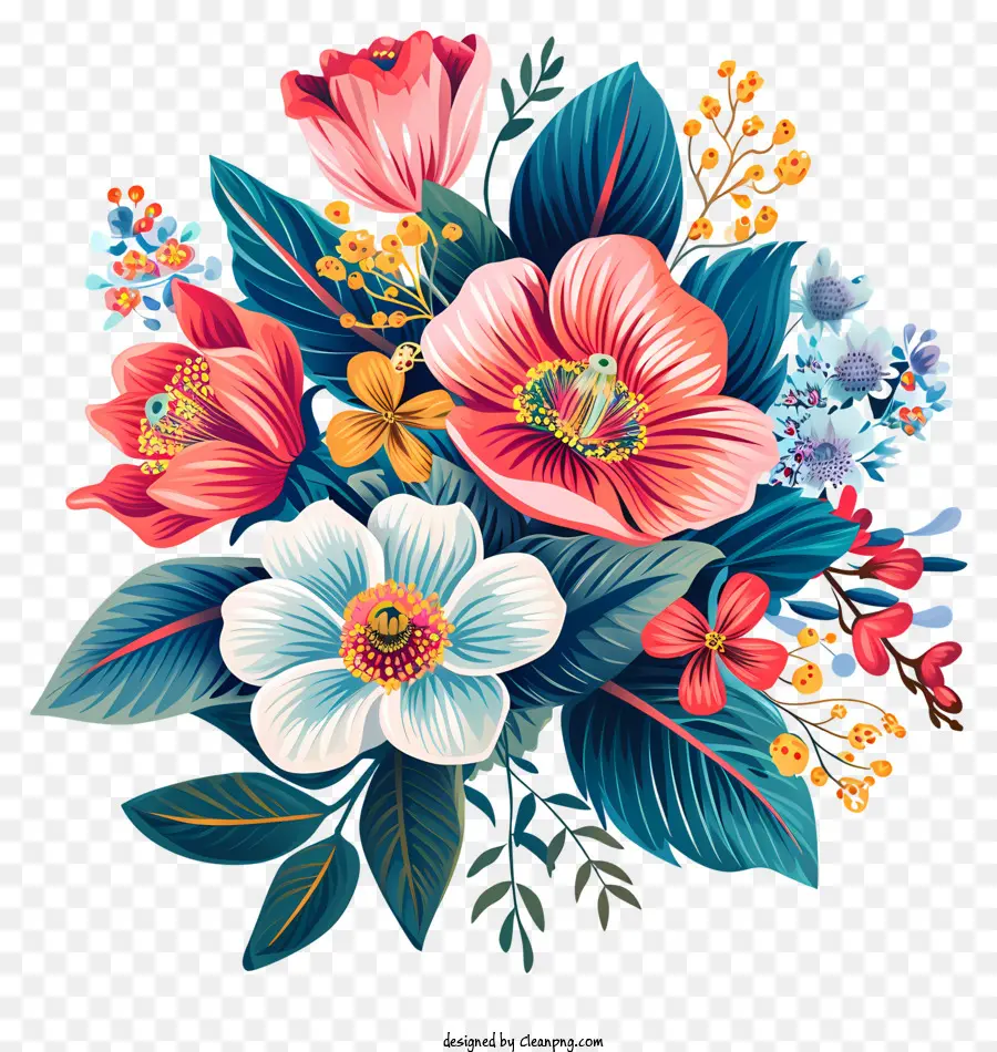 Flores Personalizadas，Buquê Colorido PNG
