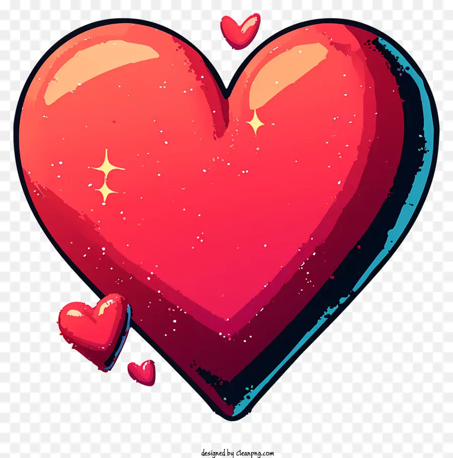 Emoji De Coração Plano，3d Coração PNG