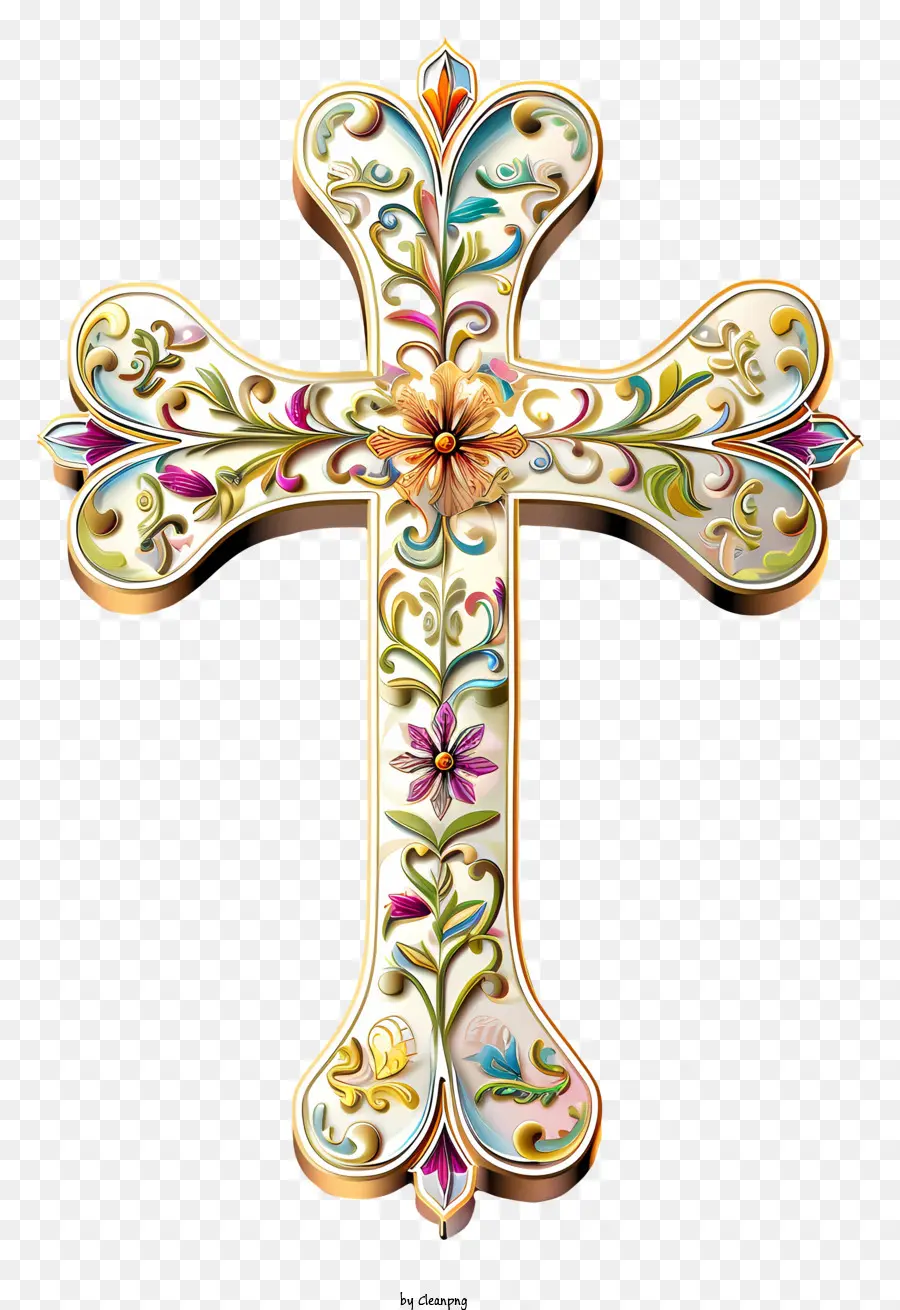 Feliz Cruz De Páscoa，Cruz Decorativa PNG