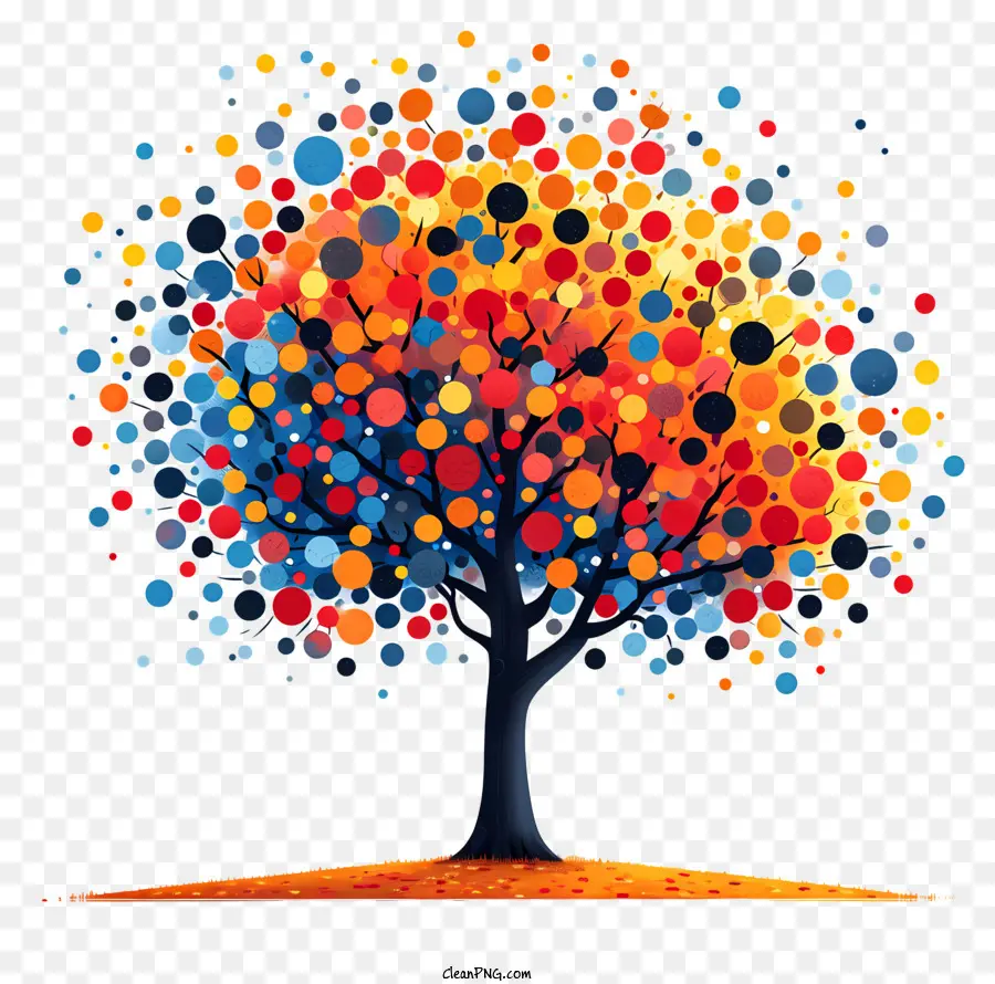 Resumo Da árvore，Colorido árvore PNG