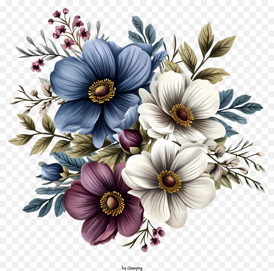 Flores Personalizadas，Buquê De Flores Coloridas PNG