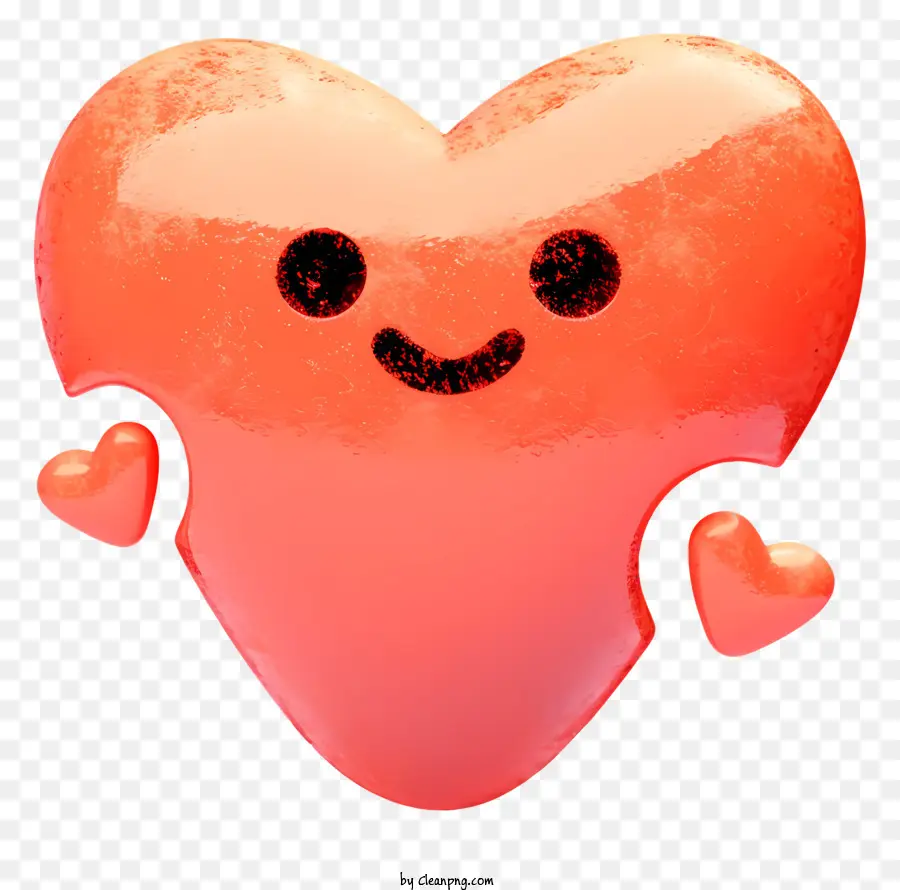 Emoji De Coração De Estilo Realista，Sorrindo Coração PNG