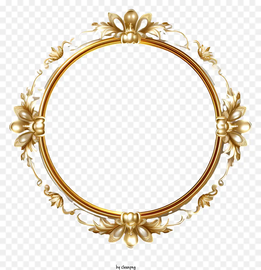 Golden Frame，Circular Quadro PNG