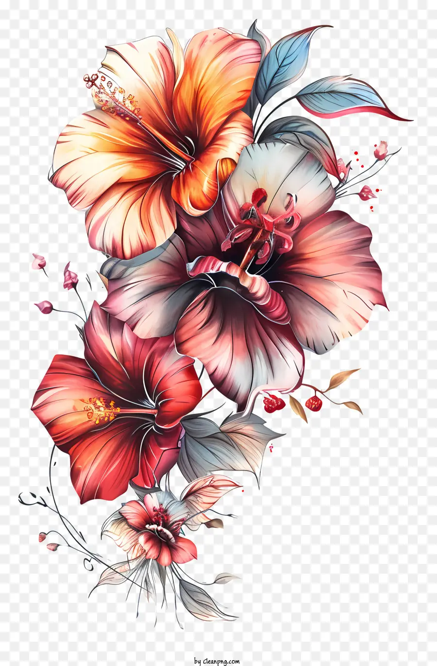 Flores Personalizadas，Pintura PNG