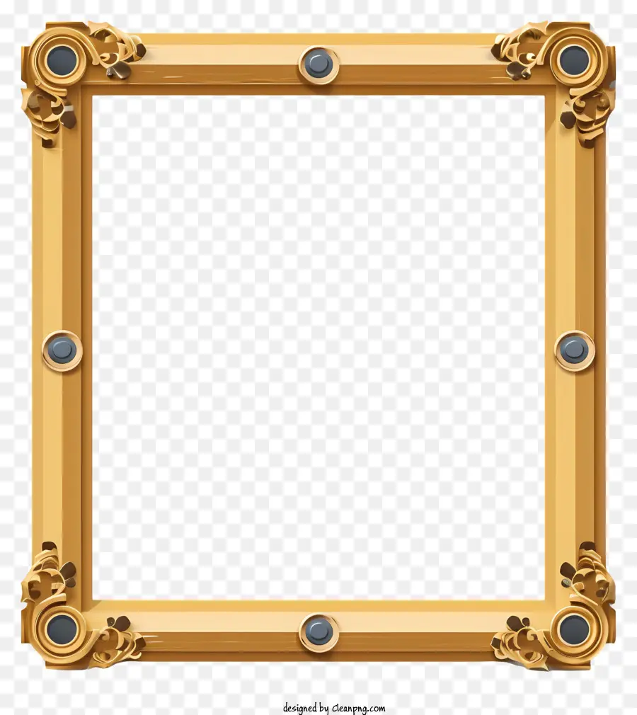 Quadro Dourado Plano，Quadro De Imagem PNG