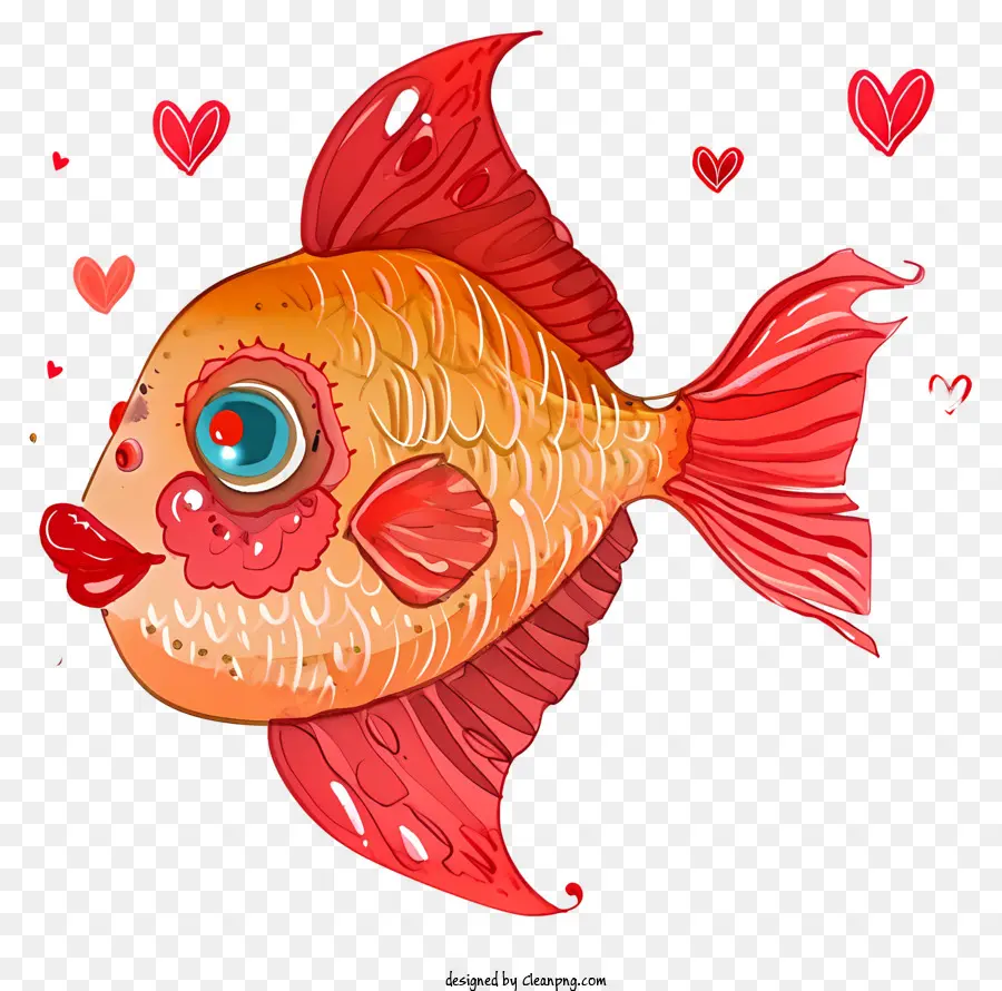 Peixe De Dia Dos Namorados Plano，Cartoon Peixe PNG