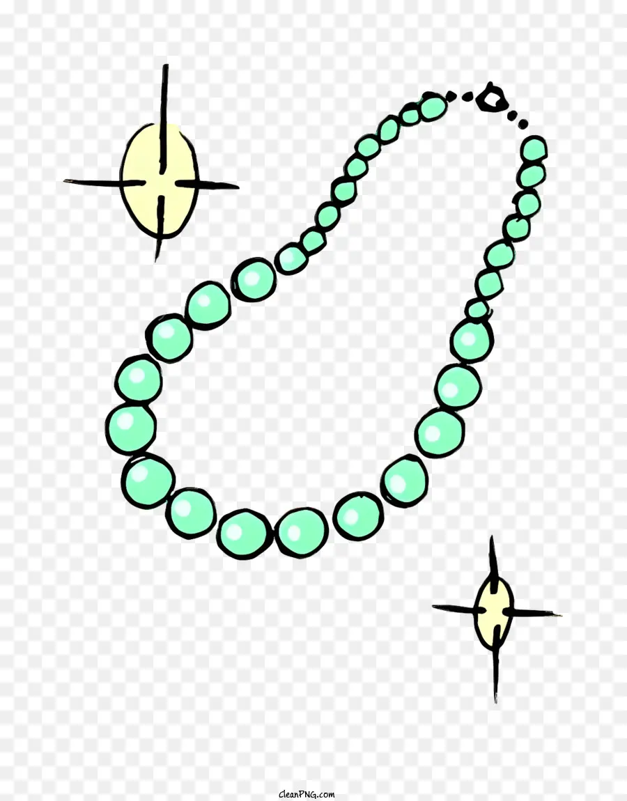Necklace，Contas Verdes PNG