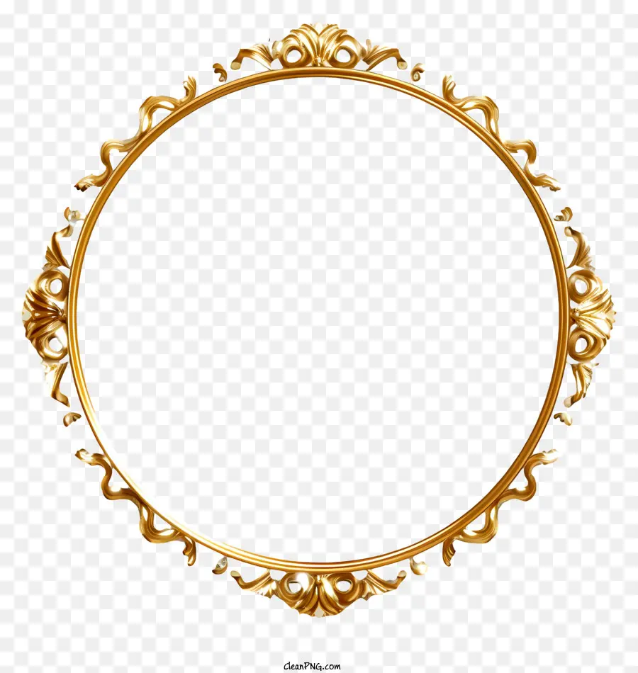Golden Frame，Circular Quadro PNG