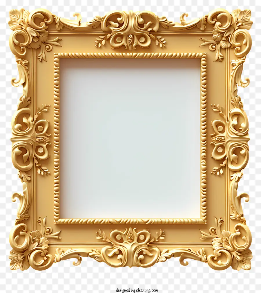 Quadro De Ouro Realista，Moldura De Ouro De Design PNG