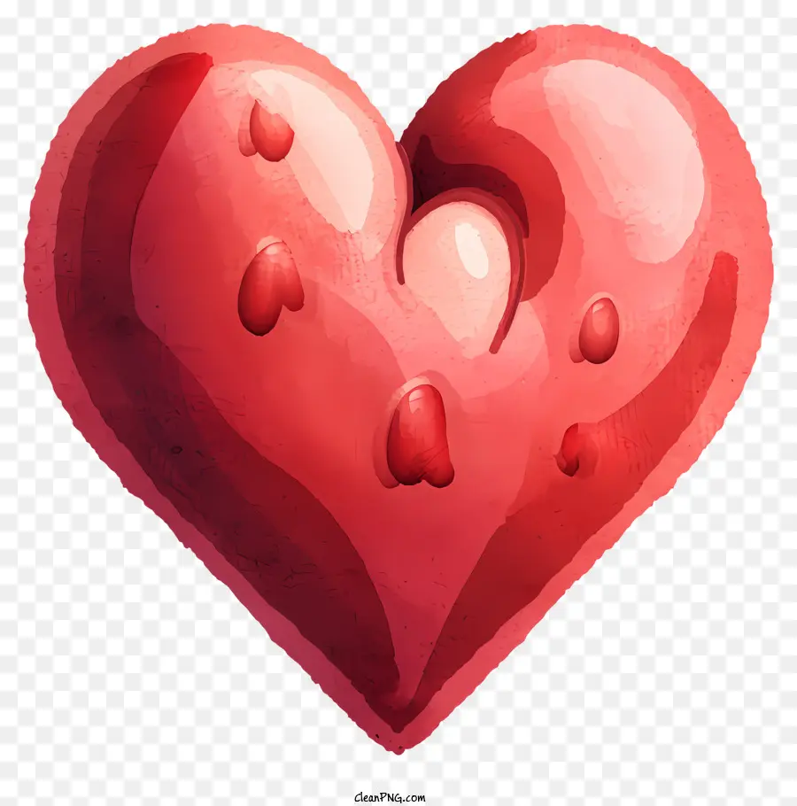 Emoji De Coração Desenhado à Mão，Coração Vermelho PNG